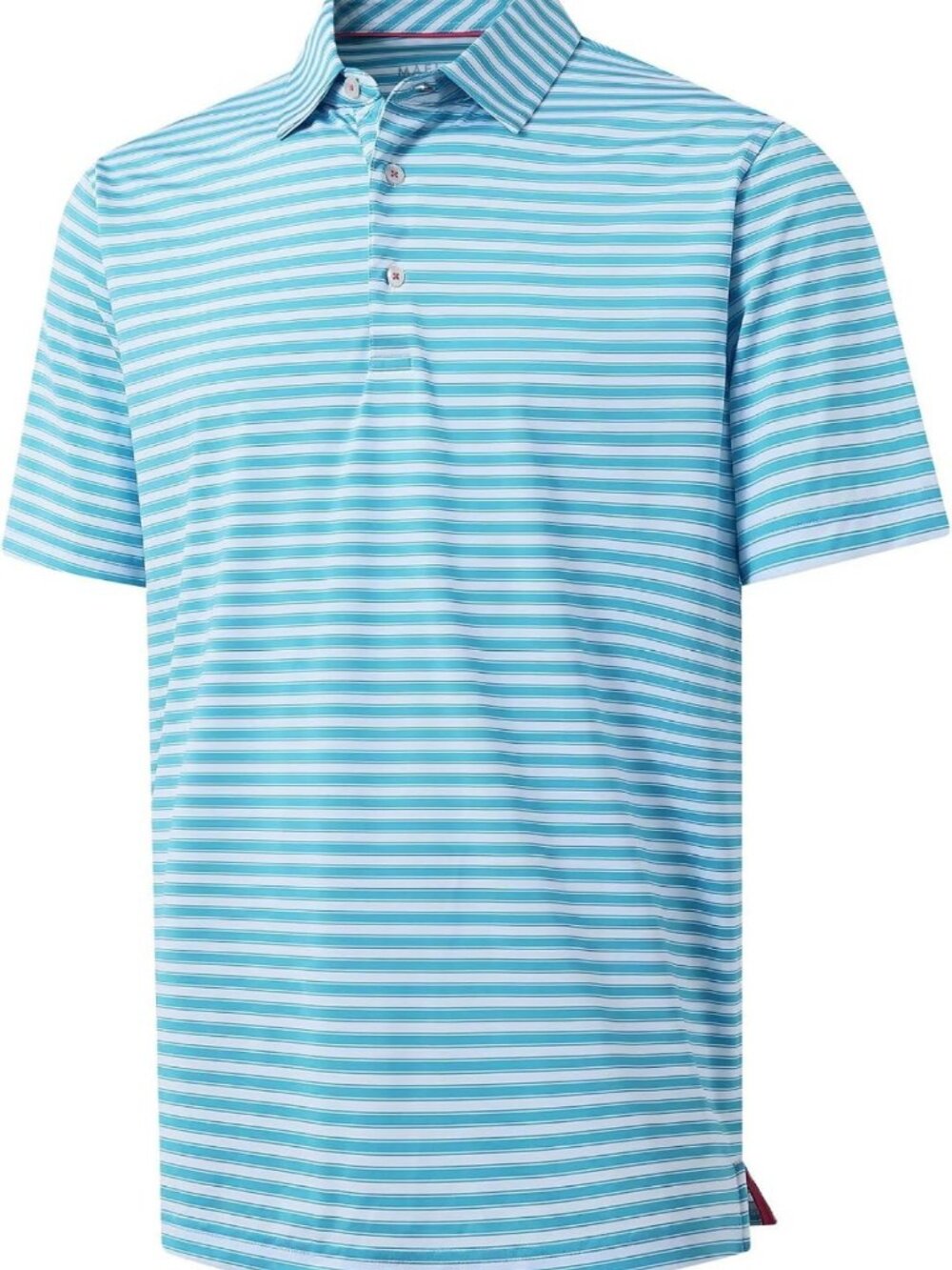 Men's Short Sleeve Golf Polo Shirt - Moisture Wicking, Casual Striped